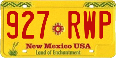 NM license plate 927RWP