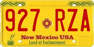 NM license plate 927RZA