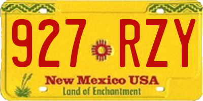 NM license plate 927RZY