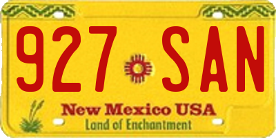 NM license plate 927SAN