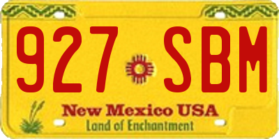 NM license plate 927SBM