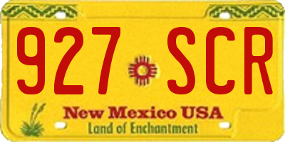 NM license plate 927SCR