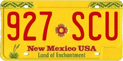 NM license plate 927SCU