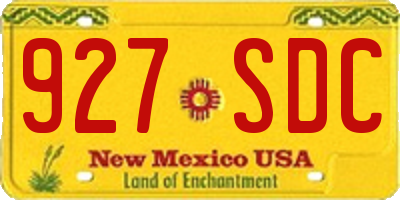 NM license plate 927SDC