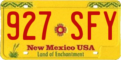 NM license plate 927SFY