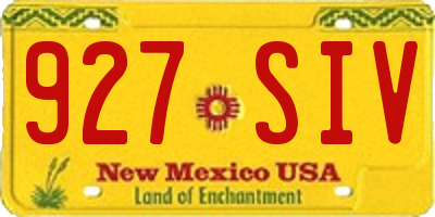 NM license plate 927SIV