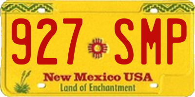 NM license plate 927SMP