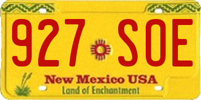 NM license plate 927SOE