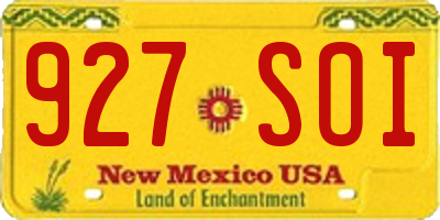 NM license plate 927SOI