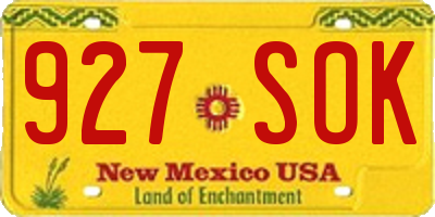 NM license plate 927SOK