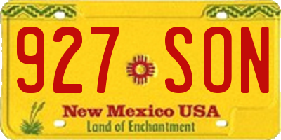 NM license plate 927SON