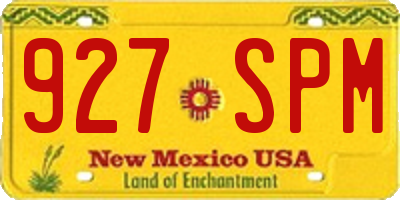 NM license plate 927SPM