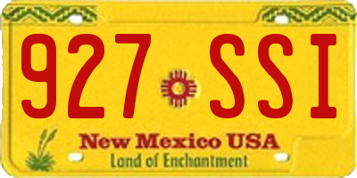 NM license plate 927SSI