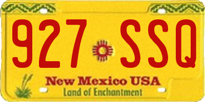 NM license plate 927SSQ
