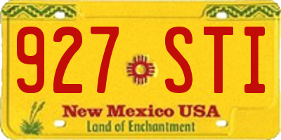 NM license plate 927STI