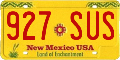 NM license plate 927SUS