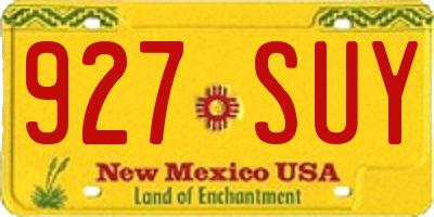 NM license plate 927SUY