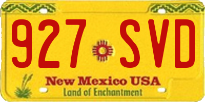 NM license plate 927SVD