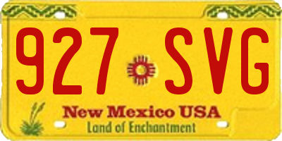 NM license plate 927SVG