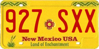 NM license plate 927SXX