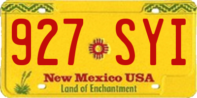 NM license plate 927SYI