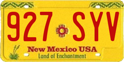 NM license plate 927SYV