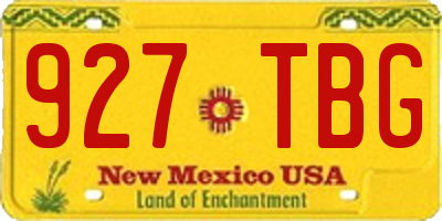 NM license plate 927TBG
