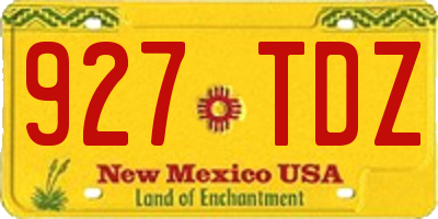 NM license plate 927TDZ