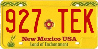 NM license plate 927TEK