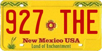 NM license plate 927THE