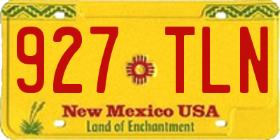 NM license plate 927TLN