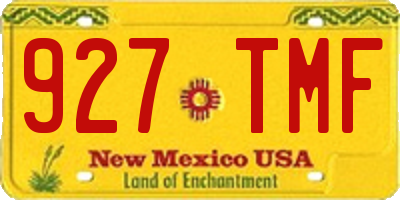 NM license plate 927TMF