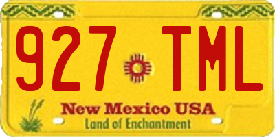 NM license plate 927TML