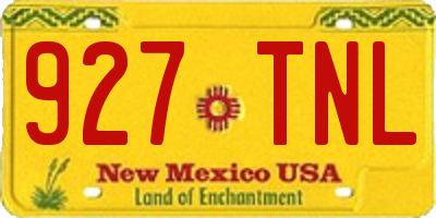 NM license plate 927TNL