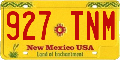 NM license plate 927TNM