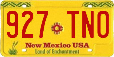 NM license plate 927TNO