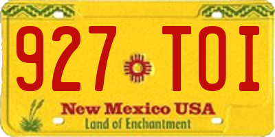 NM license plate 927TOI