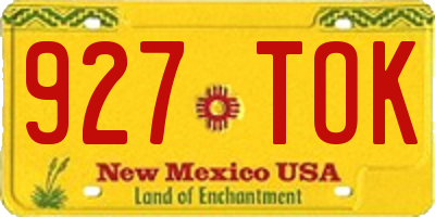 NM license plate 927TOK
