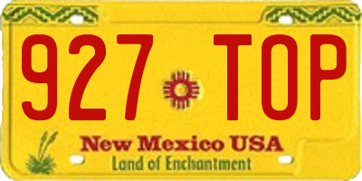 NM license plate 927TOP