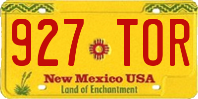NM license plate 927TOR