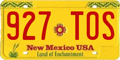 NM license plate 927TOS