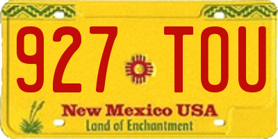 NM license plate 927TOU