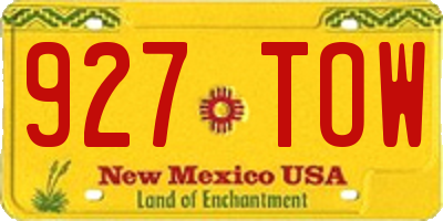 NM license plate 927TOW
