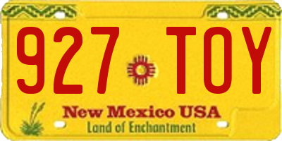 NM license plate 927TOY