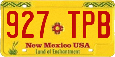 NM license plate 927TPB