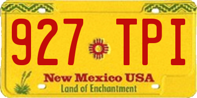 NM license plate 927TPI