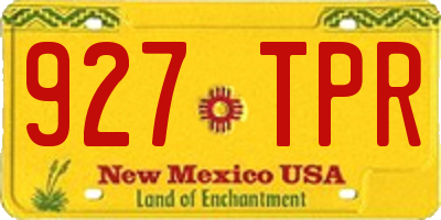 NM license plate 927TPR