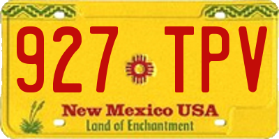 NM license plate 927TPV