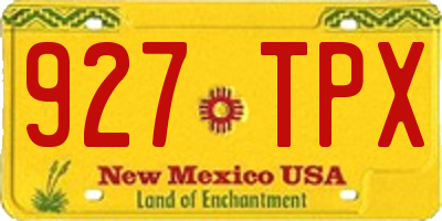 NM license plate 927TPX