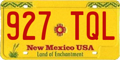 NM license plate 927TQL
